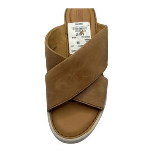 Born Women's Tan Leather Slide Sandals NWT